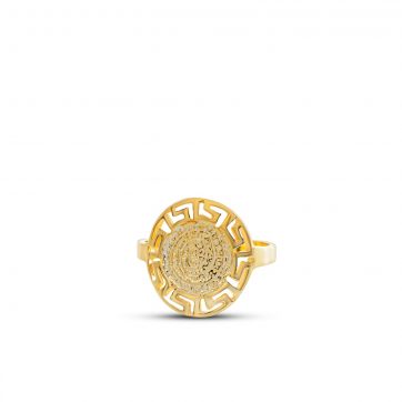 petsios Δαχτυλίδι δίσκος της Φαιστού με μαίανδρο επίχρυσο
