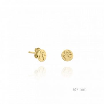 petsios Επίχρυσα σκουλαρίκια με τον παγκόσμιο χάρτη