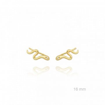 petsios Σκουλαρίκια climbers φιδάκι επίχρυσα