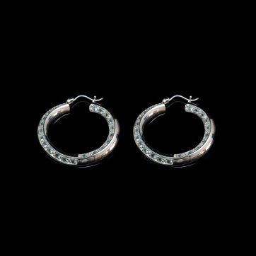 petsios Σκουλαρίκια κρίκοι με πέτρες άκουα μαρίν