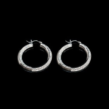 petsios Σκουλαρίκια κρίκοι με πέτρες ζιργκόν