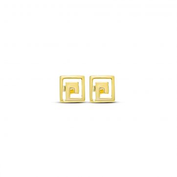 petsios Σκουλαρίκια μαίανδρος καρφωτά επίχρυσα