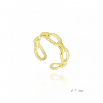 petsios Δαχτυλίδι με σχέδιο αλυσίδα επίχρυσο