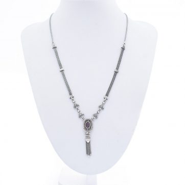 petsios Οξειδωμένο κολιέ με πέτρα γρανάδα