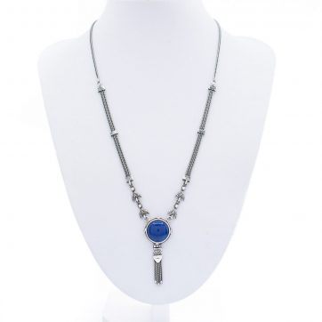 petsios Οξειδωμένο κολιέ με λάπις λάζουλι 