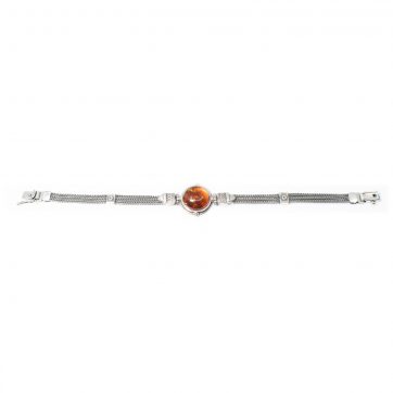 petsios Οξειδωμένο βραχιόλι με φυσικό κεχριμπάρι
