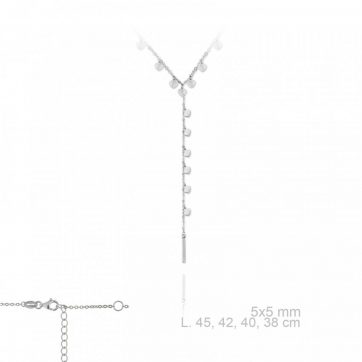 petsios Y-style silver necklace