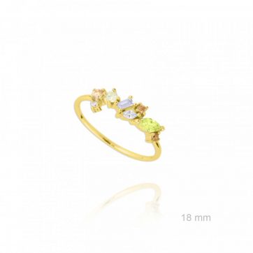 petsios Επίχρυσο δαχτυλίδι με ζιργκόν πέτρες