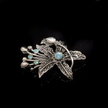 petsios Καρφίτσα με πέτρες άκουα μαρίν