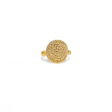 petsios Gold plated Faistos Disc ring