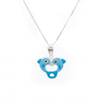 petsios Κολιέ διπλό μπλε δελφίνι με σμάλτο