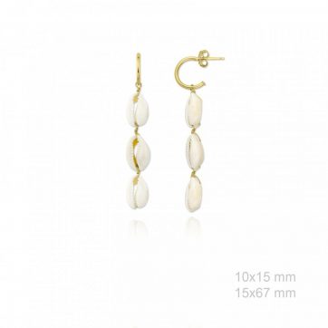 petsios Επίχρυσα σκουλαρίκια με κοχύλια