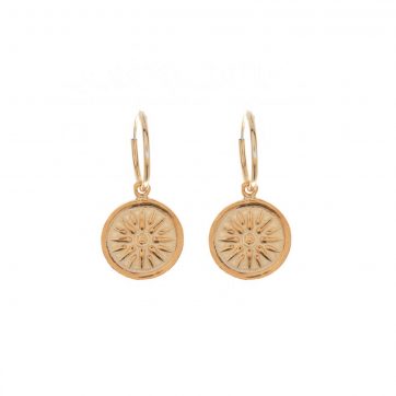 petsios Gold plated Vergina star dangle earrings