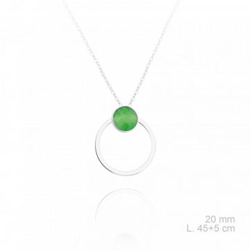 petsios Κολιέ κύκλος με πράσινη πέτρα