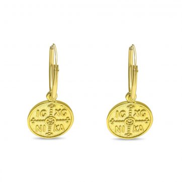 petsios Gold plated constantine dangle earrings