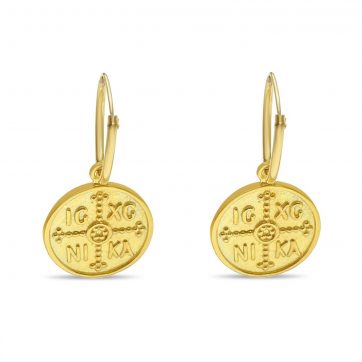 petsios Gold plated constantine dangle earrings