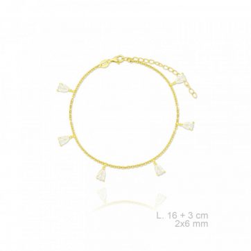 petsios Βραχιόλι επίχρυσο με πέτρες ζιργκόν