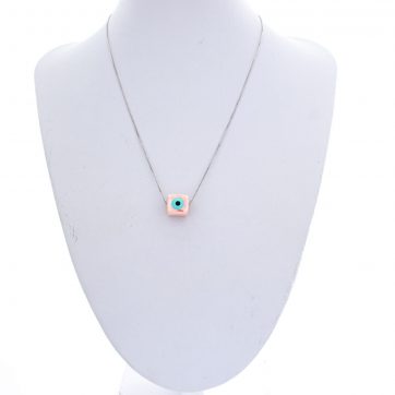 petsios Κολιέ με ροζ χάντρα μάτι