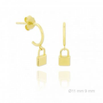 petsios Επίχρυσα σκουλαρίκια με κρεμαστό λουκέτο