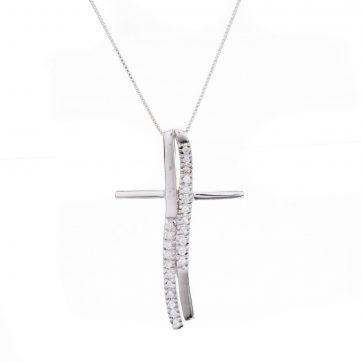 petsios Σταυρός με ζιργκόν πέτρες