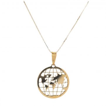 petsios Gold plated globe necklace