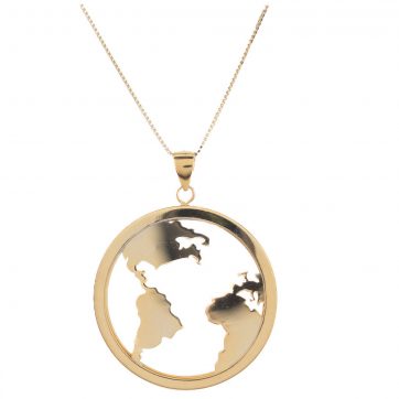 petsios Gold plated globe necklace