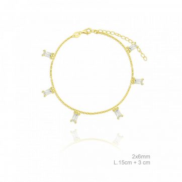 petsios Βραχιόλι επίχρυσο με πέτρες ζιργκόν