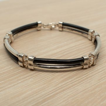 petsios Βραχιόλι καουτσούκ ασήμι