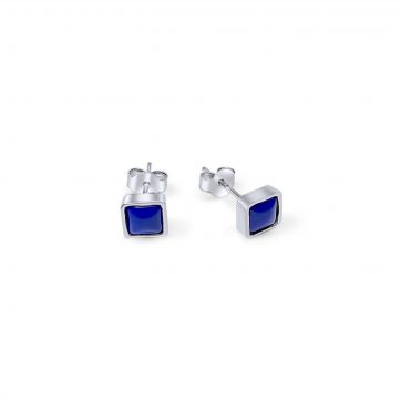 petsios Silver stud earrings with lapis lazuli stones