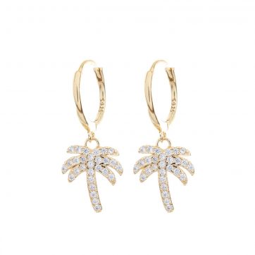 petsios Επίχρυσα σκουλαρίκια με πέτρες ζιργκόν