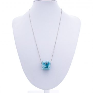 petsios Κολιέ με σκούρα βεραμάν χάντρα