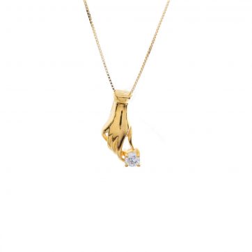 petsios Επίχρυσο κολιέ με ζιργκόν πέτρα