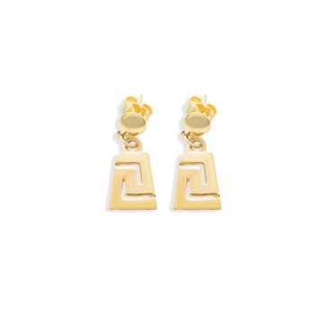 petsios Σκουλαρίκια μαίανδρος καρφωτά επίχρυσα