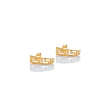 petsios Gold plated meander earrings