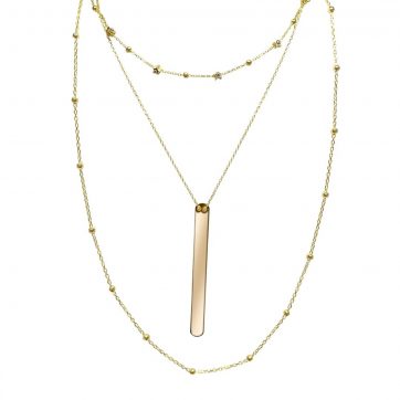 petsios Τριπλό κολιέ επίχρυσο με ματάκια 