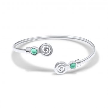 petsios Βραχιόλι κύκλος με σπείρες και πέτρες τιρκουάζ