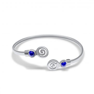 petsios Βραχιόλι κύκλος με σπείρες και πέτρες λάπις λάζουλι