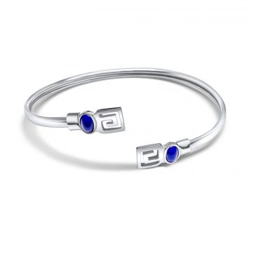 petsios Adjustable meander bracelet with lapis lazuli stones