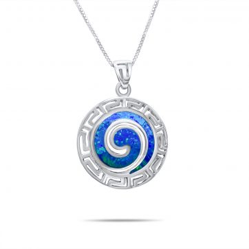 petsios Κολιέ δίσκος της Φαιστού με πέτρα όπαλ και μαίανδρο