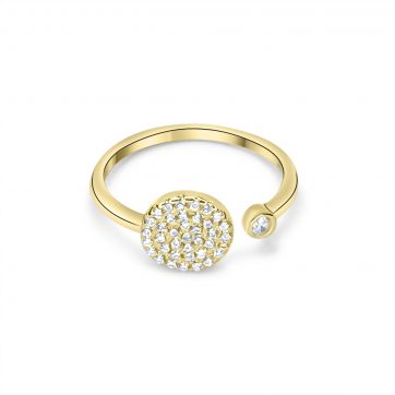 petsios Επίχρυσο δαχτυλίδι με ζιργκόν πέτρες