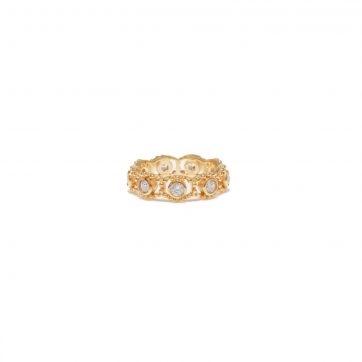 petsios Επίχρυσο δαχτυλίδι με ζιργκόν πέτρες