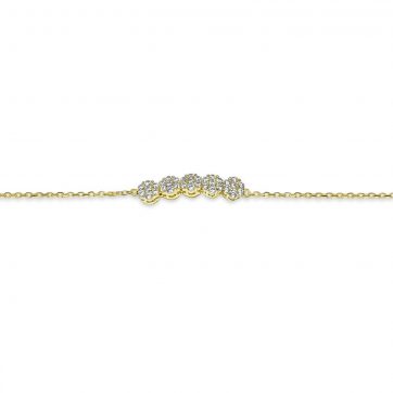 petsios Βραχιόλι επίχρυσο με πέτρες ζιργκόν