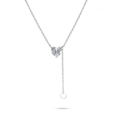 petsios Κολιέ καρδιά με πέτρα ζιργκόν