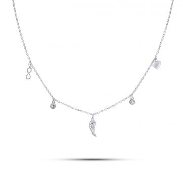 petsios Κολιέ με διάφορα στοιχεία και πέτρες ζιργκόν