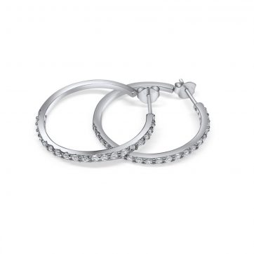 petsios Ασημένια σκουλαρίκια με πέτρες ζιργκόν