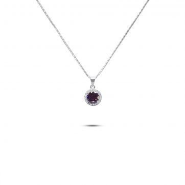 petsios Necklace with amethyst and zircon stones 