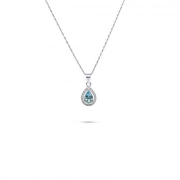 petsios Necklace with aquamarine and zircon stones 