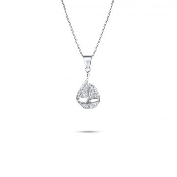 petsios Κολιέ καραβάκι με πέτρες ζιργκόν