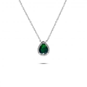 petsios Κολιέ με πέτρες ζιργκόν και σμαράγδι