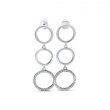 petsios Silver dangle earrings with zircon stones